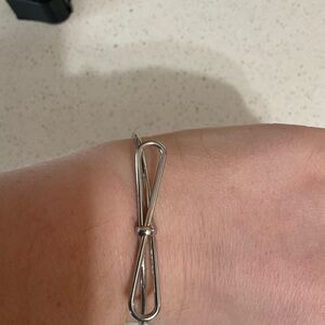 Silver Bow Wire Bracelet